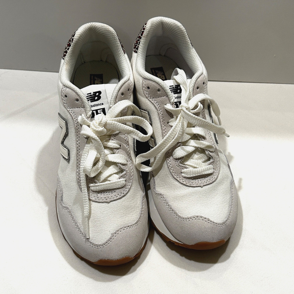 New Balance 515 Women S: 8 Leopard Animal Accents Sneakers Off-White - Picture 2 of 6